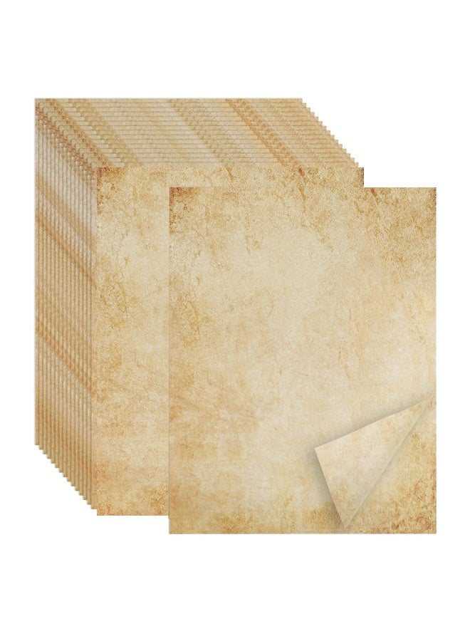 60 ورقة من ورقة الرسالة القديمة، A4 حجم ورقة الرسالة المطبوعة ذات الجانبين، DIN A4 100gsm، ورقة الكتابة القديمة القديمة، للكتابة والطباعة طابعات DIY (FG04-B) - Image 1